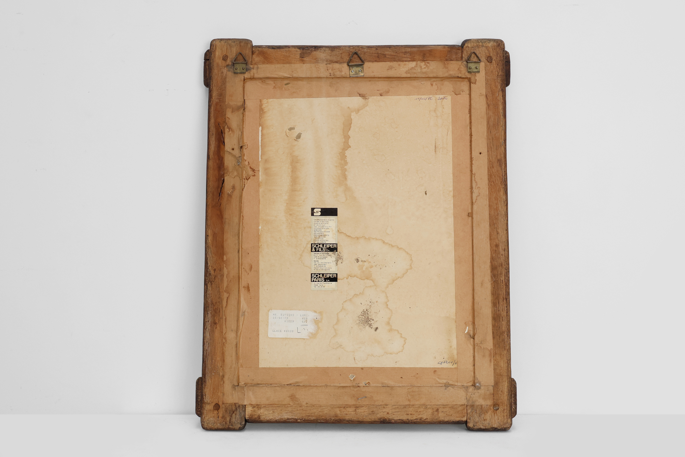 Antique oak rustic wall mirror, France ca. 1820thumbnail